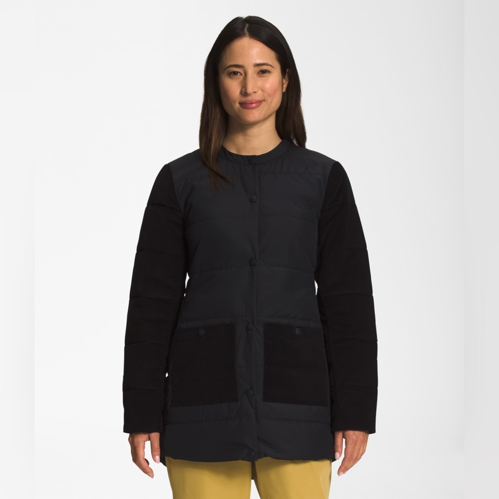 The North Face Women's Harway Collarless Midi Jacket TNF Black with Corduroy